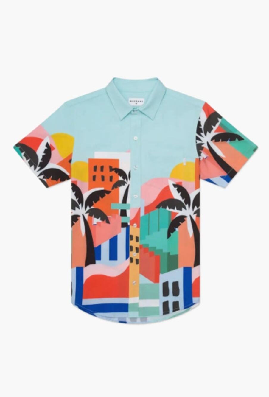 Mavrans Havana Weekend Shirt Mens Large Tropical Resort Print Tailored Fit